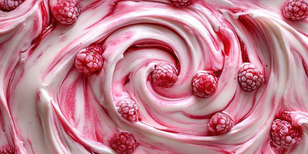 Himbeeren und Joghurt
